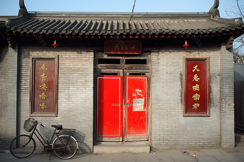 北京胡同中式建筑琉璃瓦顶房子图,高清,摄影图,摄影图片,图片大全,摄影图免费下载